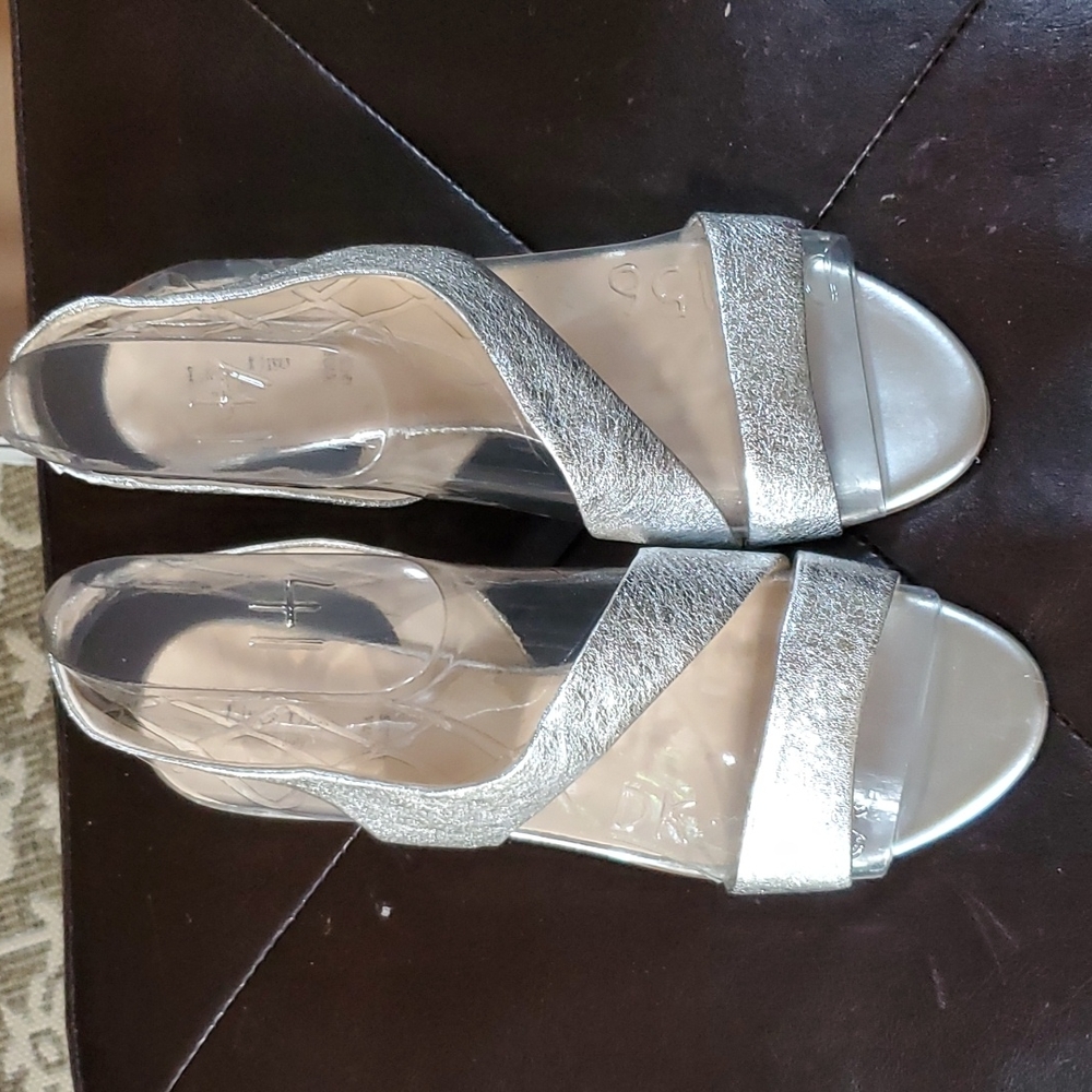 CURATED BY RUA'H KIBRIYA: Italy-Made Silver Strapped Evening Sandals